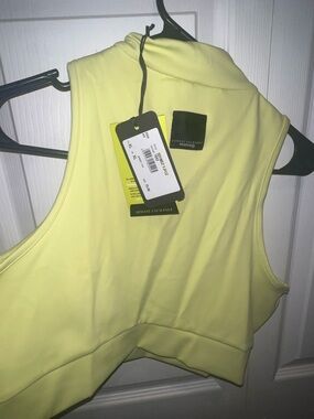 Armani Exchange Neon Lime Cropped Tank Top
